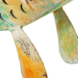 Figura portavelas azul y naranja