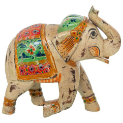 Figura de un elefante multicolor
