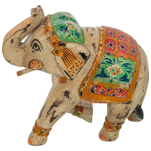 Figura de un elefante multicolor