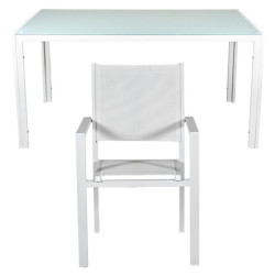 Set mesa comedor y 6 sillas blanco