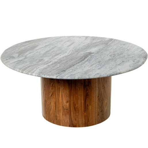 Mesa auxiliar natural y gris