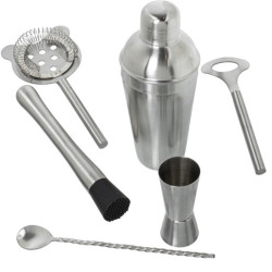 Set 6 utensilios cocktail inoxidable mate