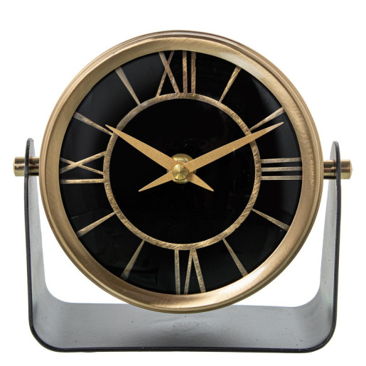 Reloj sobremesa negro y dorado