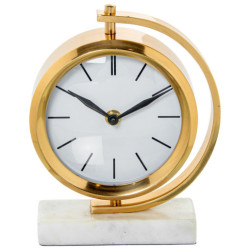 Reloj sobremesa dorado y blanco