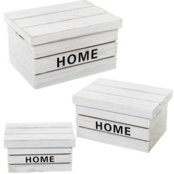 Set 3 cajas almacenamiento blanco