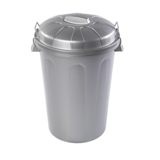 Cubo basura plateado 100L