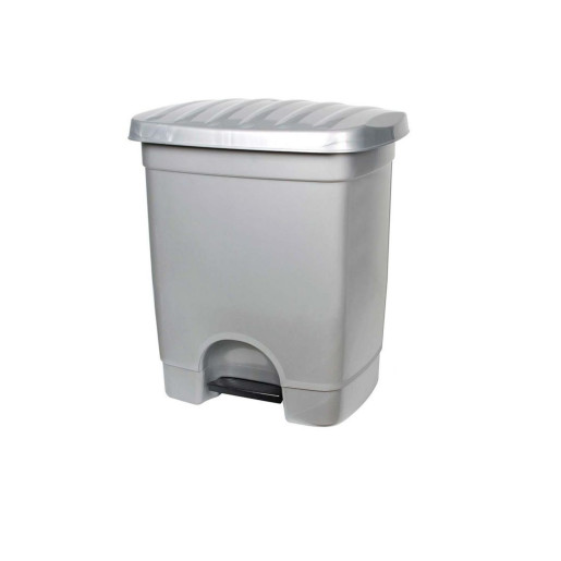 Cubo basura plateado 35L