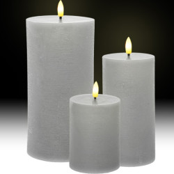 Set 4 velas led gris