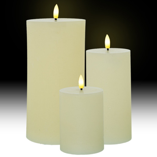 Set 4 velas led marfil