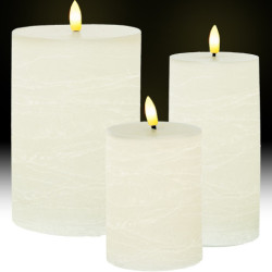 Set 4 velas led marfil