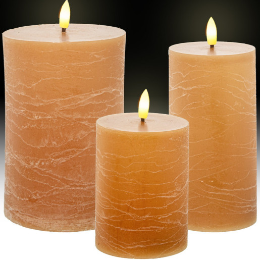 Set 4 velas led caramelo