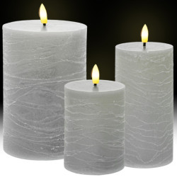 Set 4 velas led gris