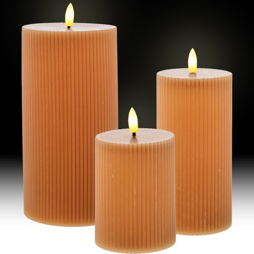 Set 4 velas led caramelo