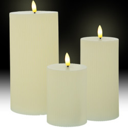 Set 4 velas led marfil