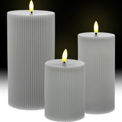 Set 4 velas led gris