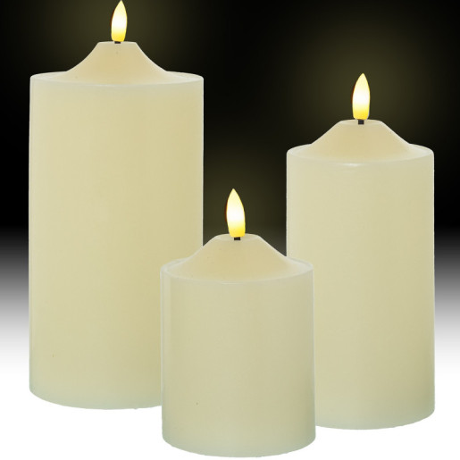 Set 4 velas led marfil