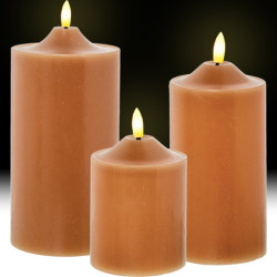 Set 4 velas led caramelo