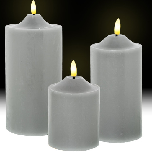 Set 4 velas led gris