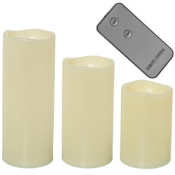 Set 4 velas de 3 led marfil