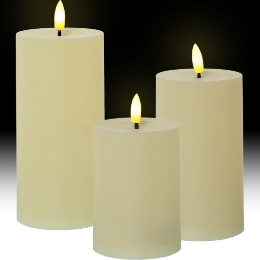 Set 4 velas led marfil