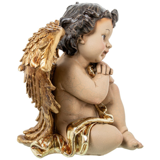 Figura angel beige y dorado