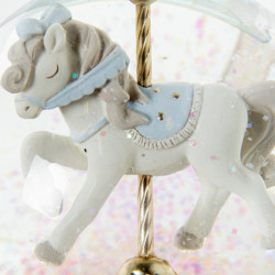 Bola nieve con figura caballo azul y blanco