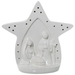 Figura natividad blanco brillo