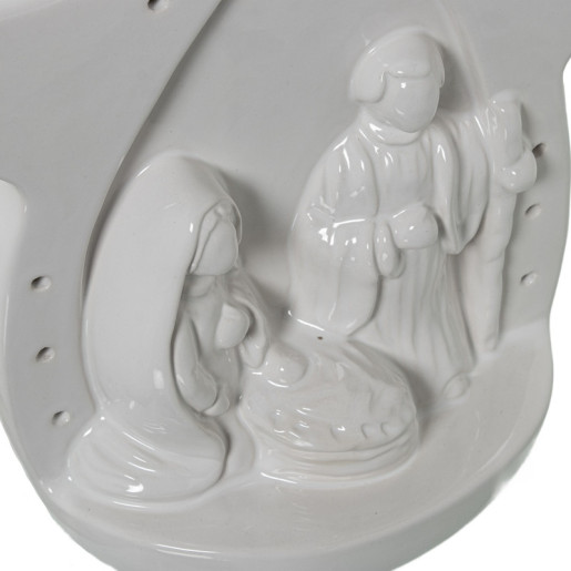 Figura natividad blanco brillo