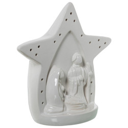 Figura natividad blanco brillo