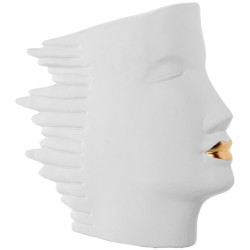 Figura rostro perfil crema y dorado