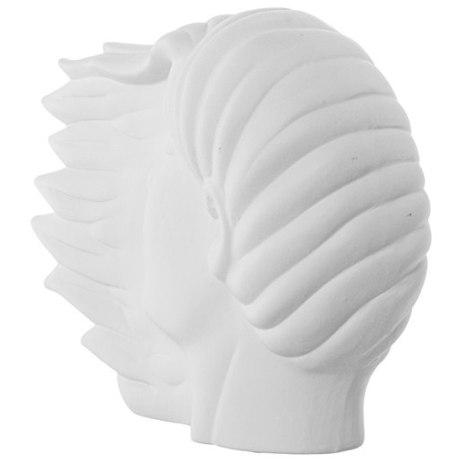 Figura rostro perfil crema y dorado