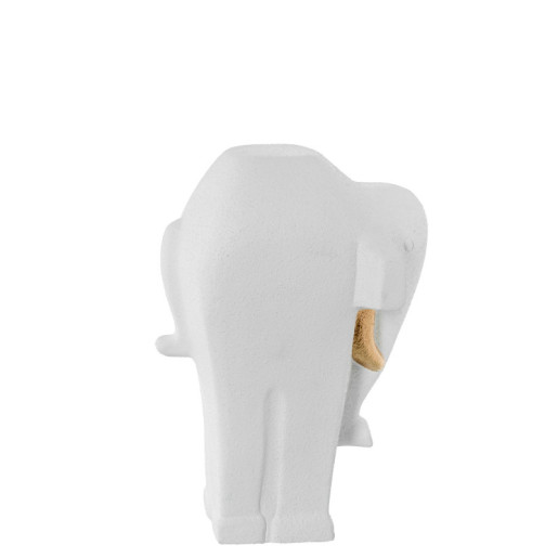 Figura elefante blanco y dorado