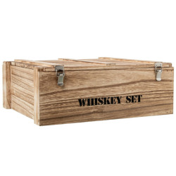 Set botella y 4 vasos whisky natural y transparente