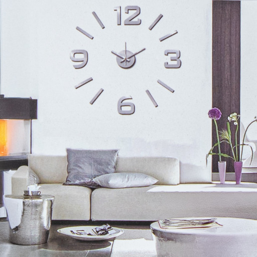 Reloj pared plateado