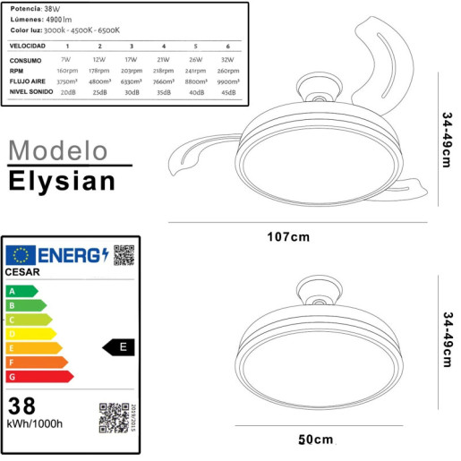 Ventilador techo blanco