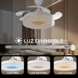 Ventilador techo blanco y natural