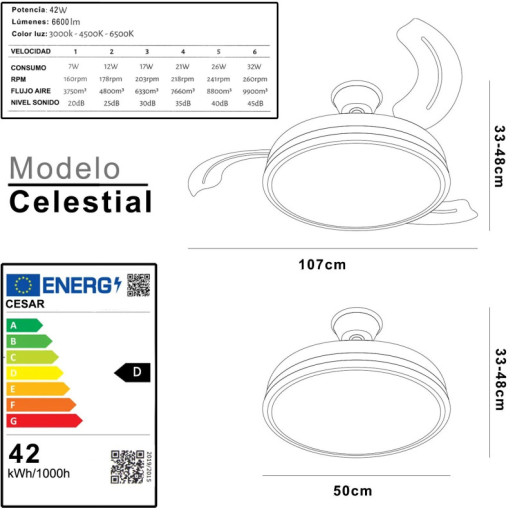 Ventilador techo blanco