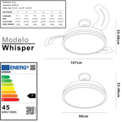 Ventilador techo blanco y natural