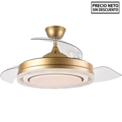 Ventilador techo dorado y natural