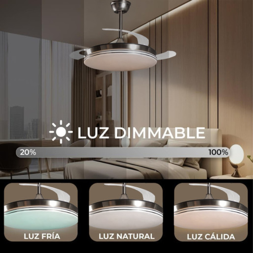Ventilador techo cromado