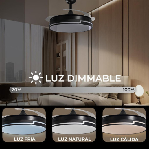 Ventilador techo negro