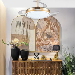 Ventilador techo dorado