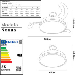 Ventilador techo negro