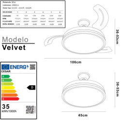 Ventilador techo metalico