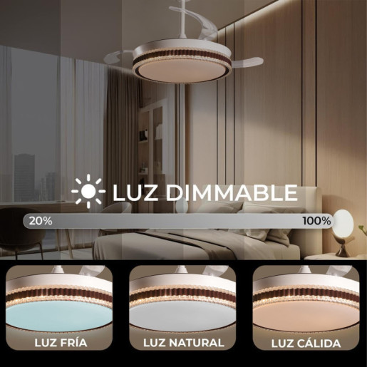 Ventilador techo crema