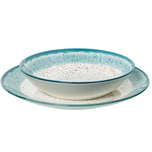 Vajillas 18 pzs moteado y azul