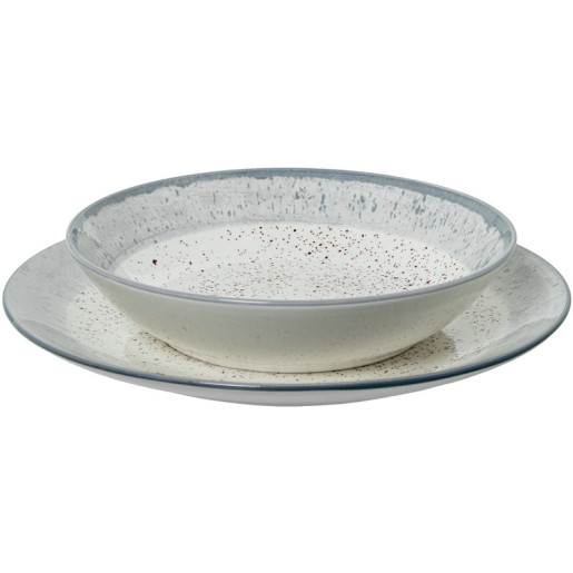 Vajillas 18 pzs moteado y gris