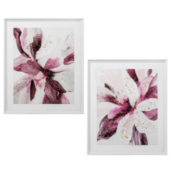 Set 3 cuadros rosas y blanco