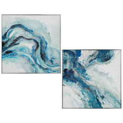 Set 2 cuadros azules y blanco
