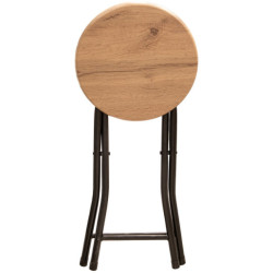Set mesa plegable con 4 taburetes negro y natural